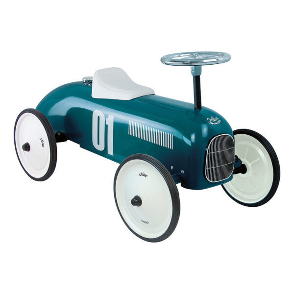 Porteur voiture vintage bleu pétrole - Image 2