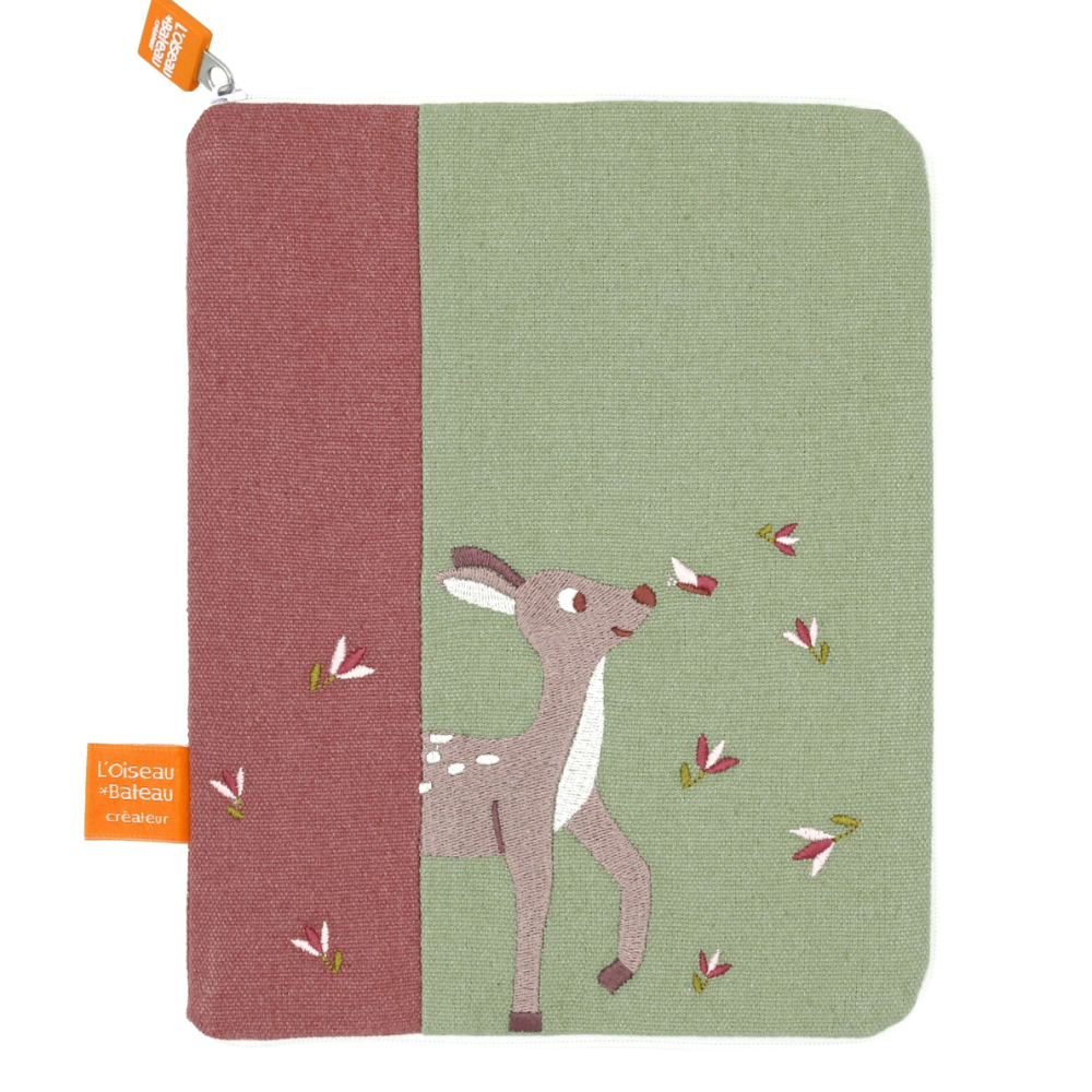 Protège Carnet de Santé Faon Brodé